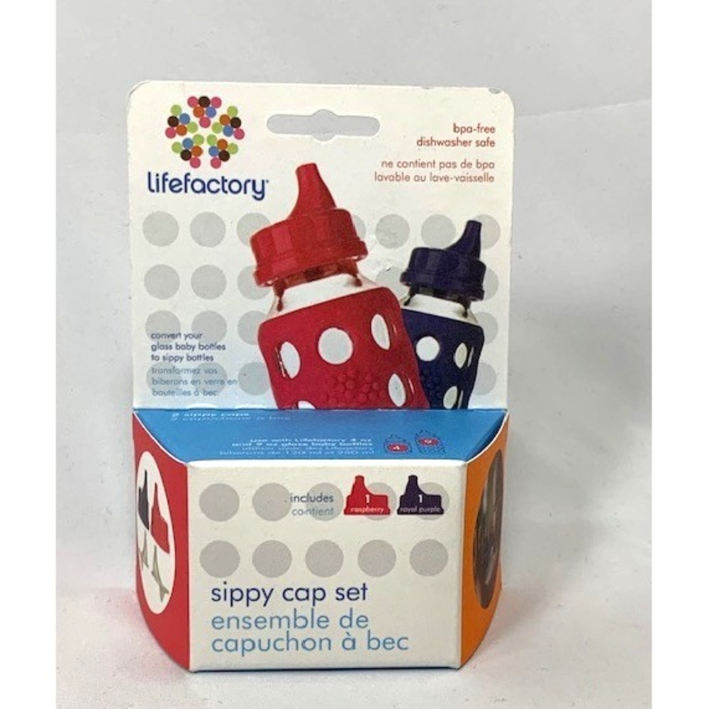 Life Factory Sippy Cap Set for 4oz/9oz Glass Baby Bottles CHOOSE COLOR BRAND NEW